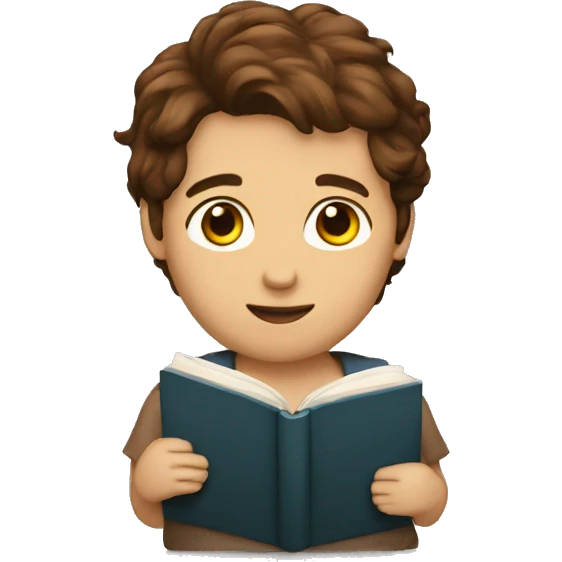 human with brown hair holding a book  emoji