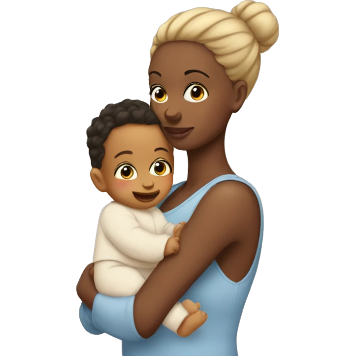 8month baby boy in his mom arms emoji