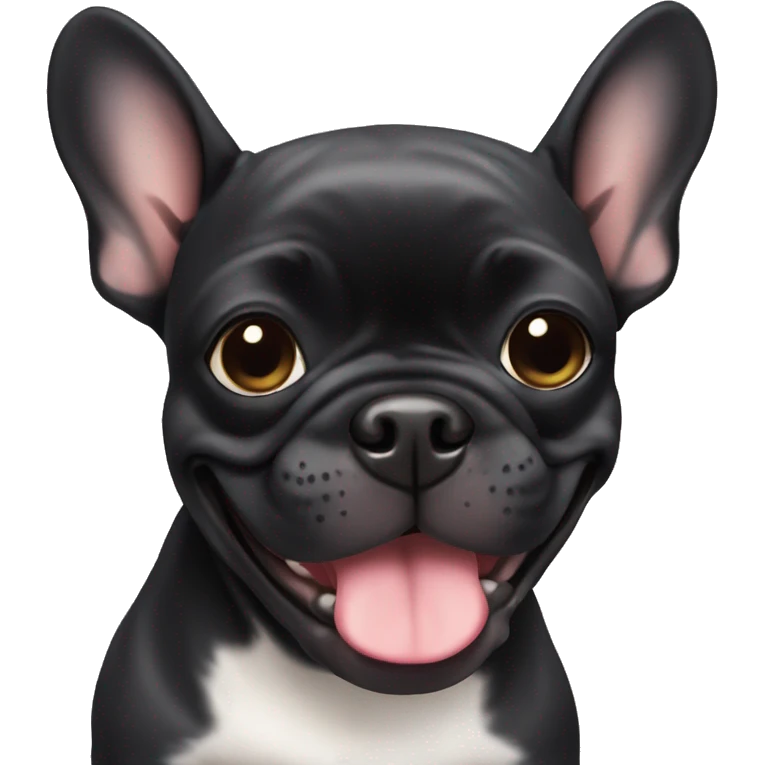 A cute black frenchie dog  emoji