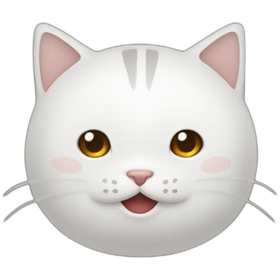 Chat rou et blanc emoji
