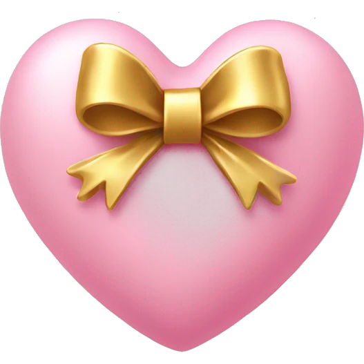 baby pink heart with a gold bow emoji