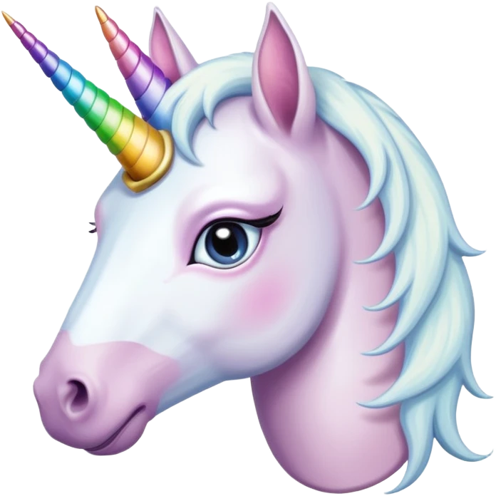 Unicornio palido y enfermo con maquillaje corrido emoji