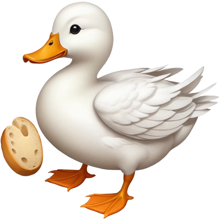 duck holding a loaf of bread emoji