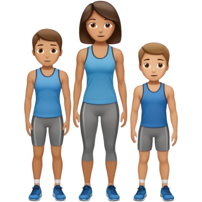 Exhausted Light brunette fit mom with 3 sons emoji