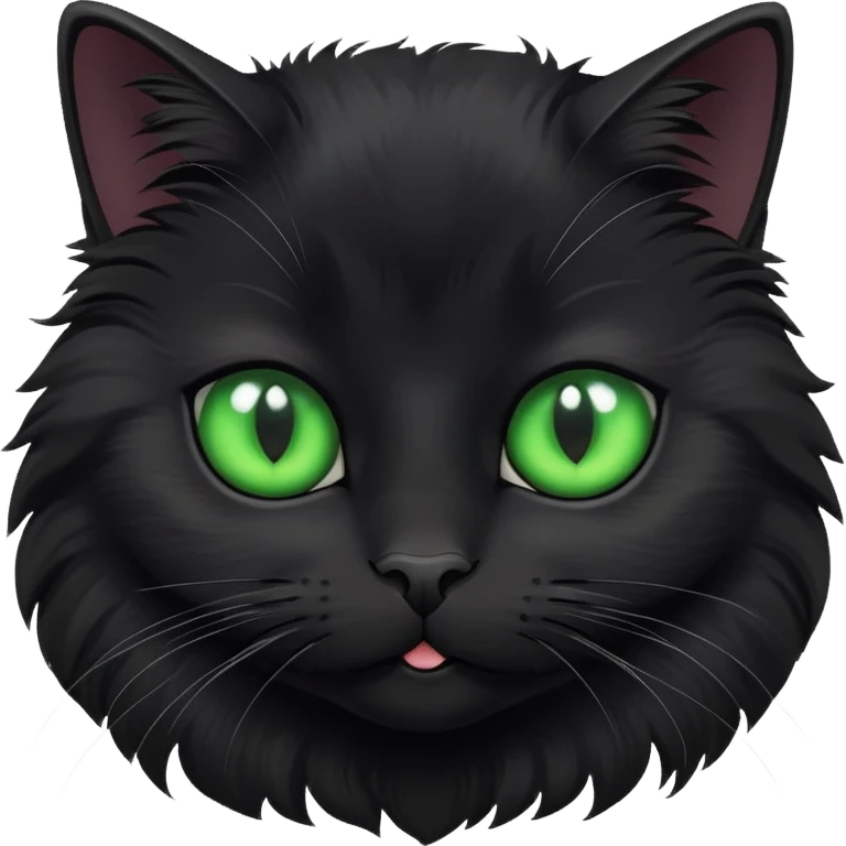 Playful black cat with green eyes emoji