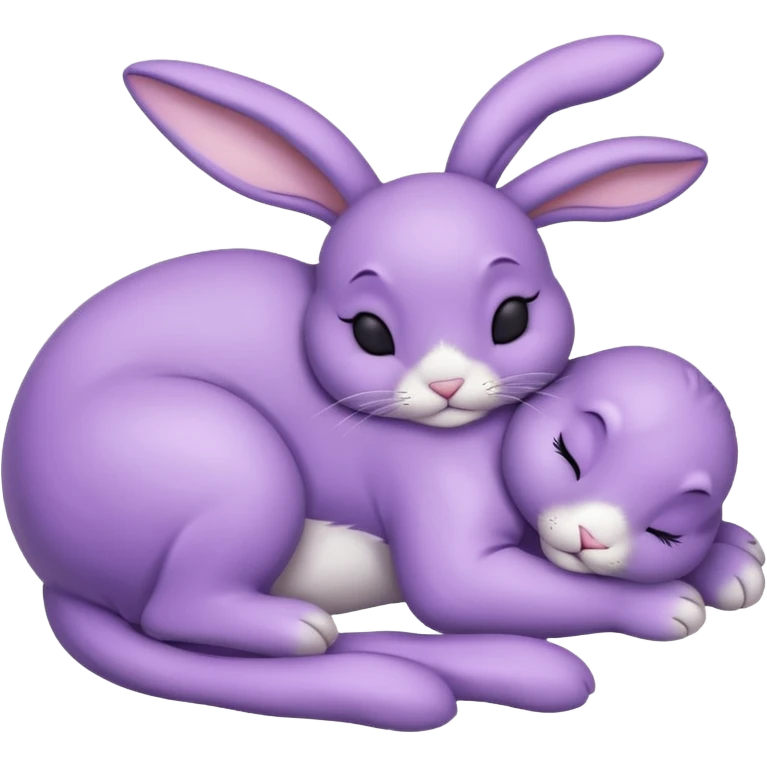 fullbody sleeping bunny  ios 16 very cute slay violet  emoji