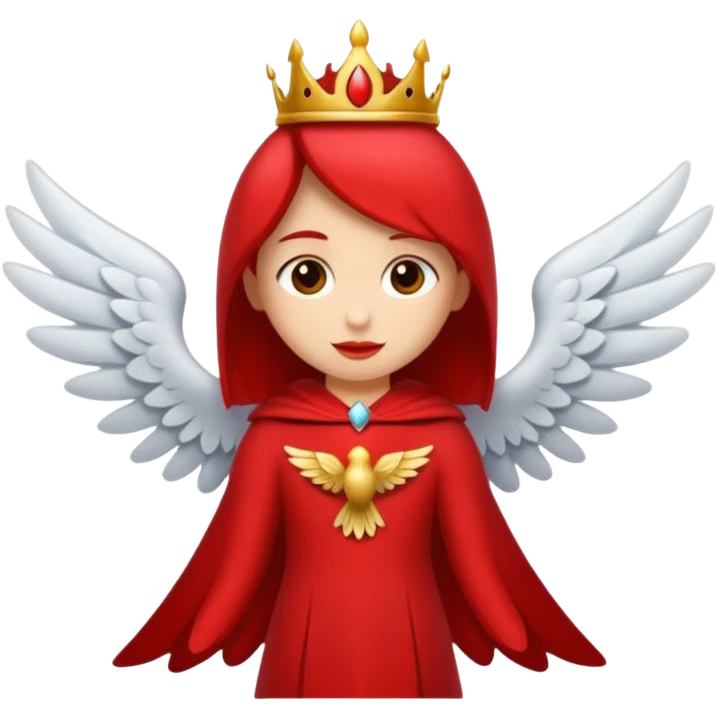 Hasta, roja, con alas y unas carita majica emoji