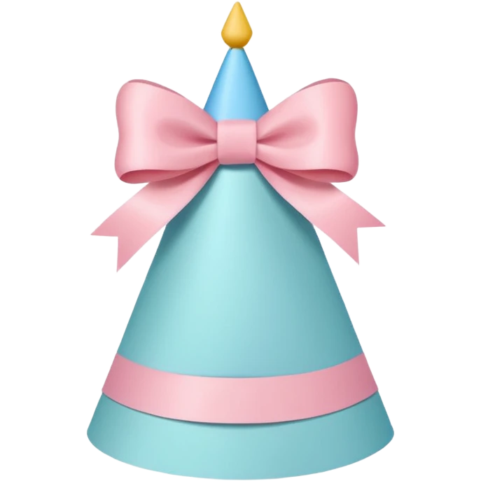 birthday hat with a bow, pastel colors emoji