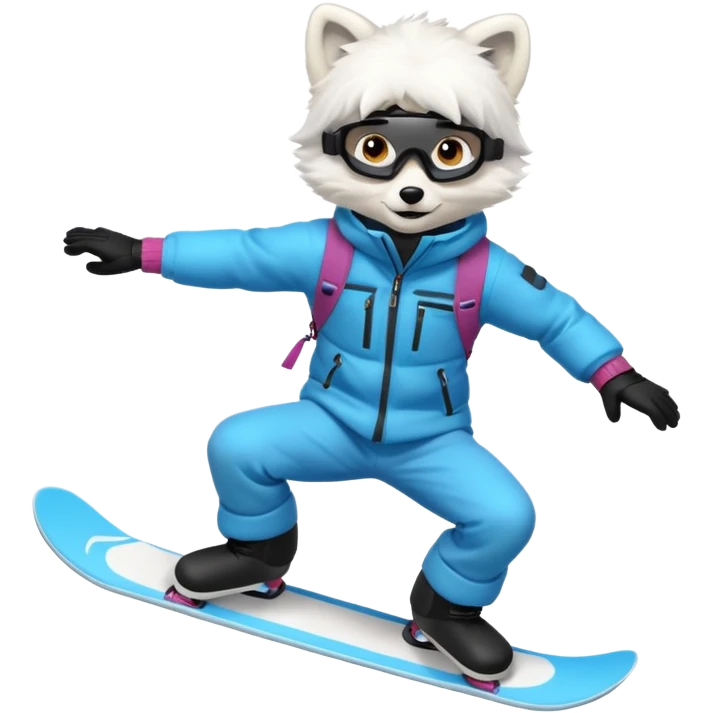 Snowboarder Arctic Fox emoji