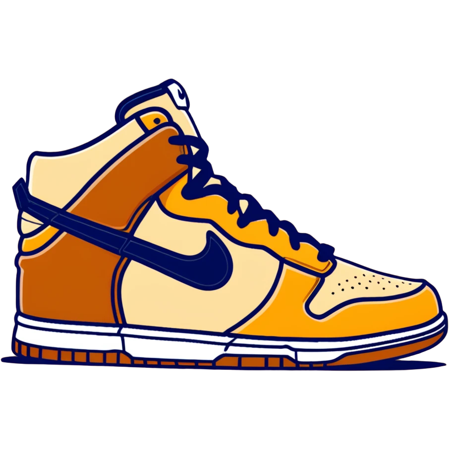 Nike Dunk Low Curry, beige and brown tones with tan accents, basketball sneaker emoji