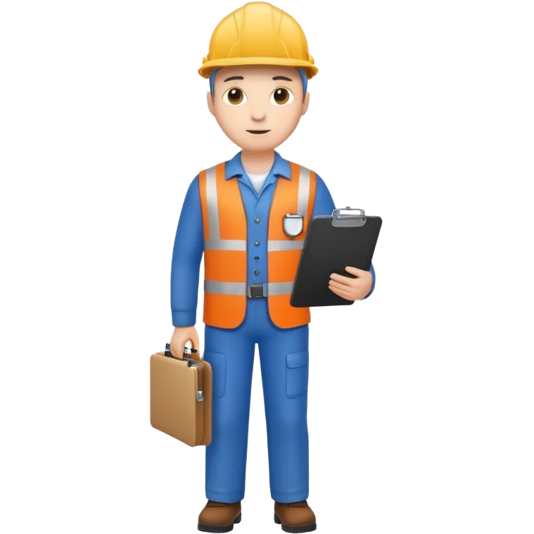 engineer standing full body with clipboard emoji
