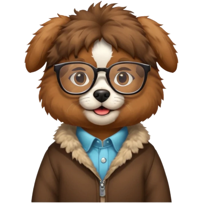 dog with clothes and wearing glasses emoji