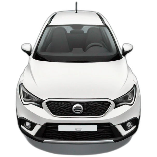Comic drawing of new seat Arona black with white roof emoji