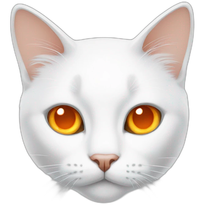 White cat with orange eyes emoji