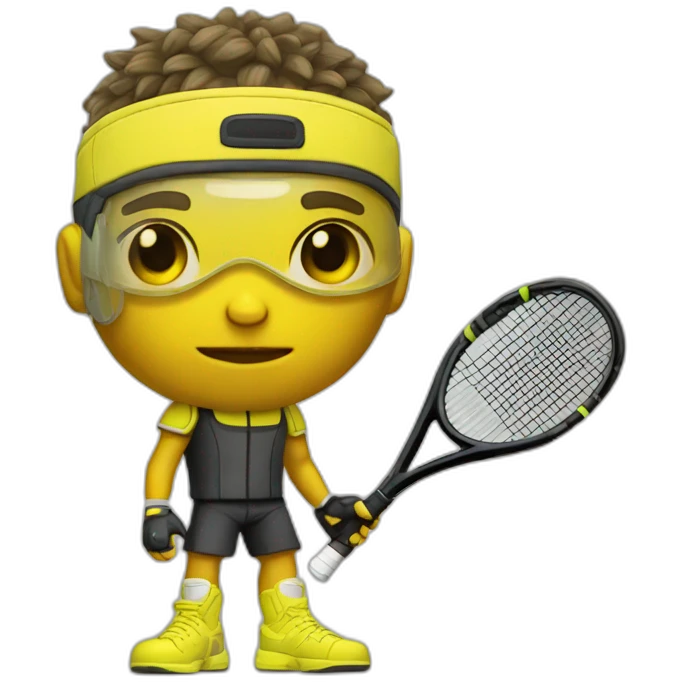 cyberpunk yellow tone dude in tennis uniform emoji