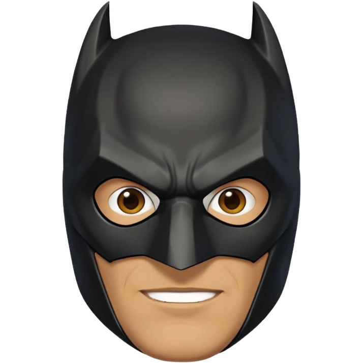 The below right one is perfect but just remove the hair and put batman mask on him  emoji
