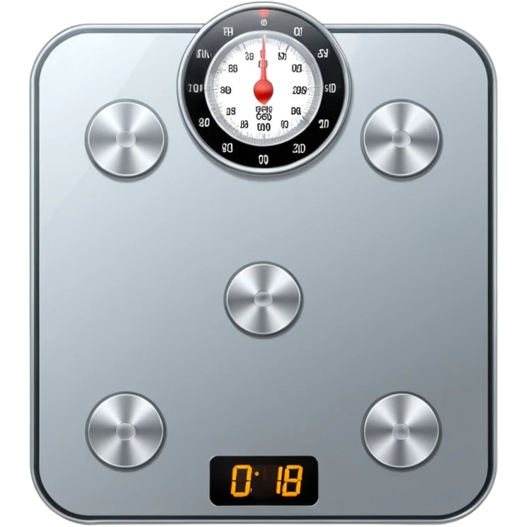 Digital weight scale with 0:00 on it emoji
