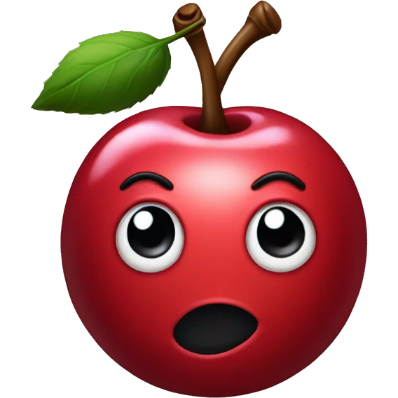 Cherry wearing a black blow  emoji