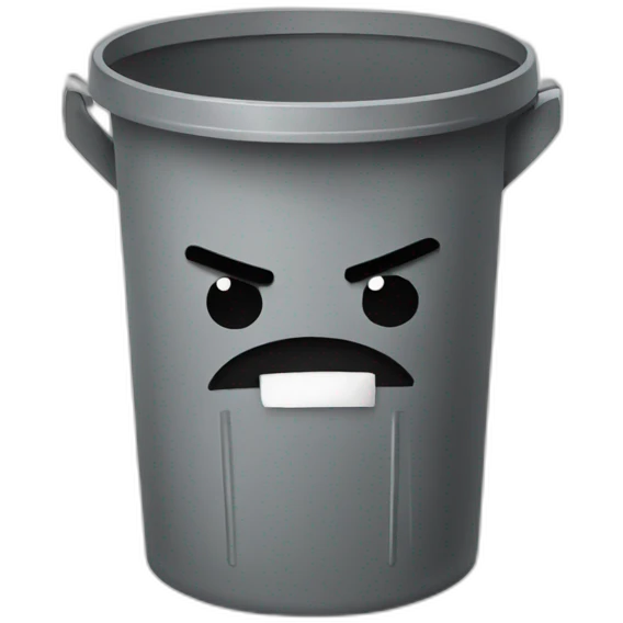 angry trash can emoji