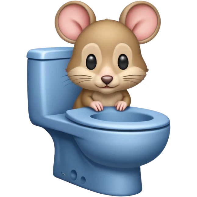Una ratita sentada en el wc emoji
