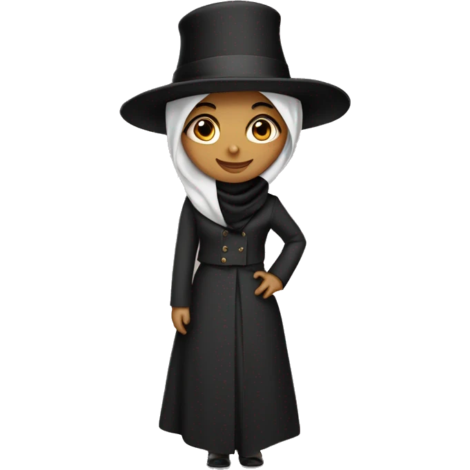 hijabi girl with tophat emoji