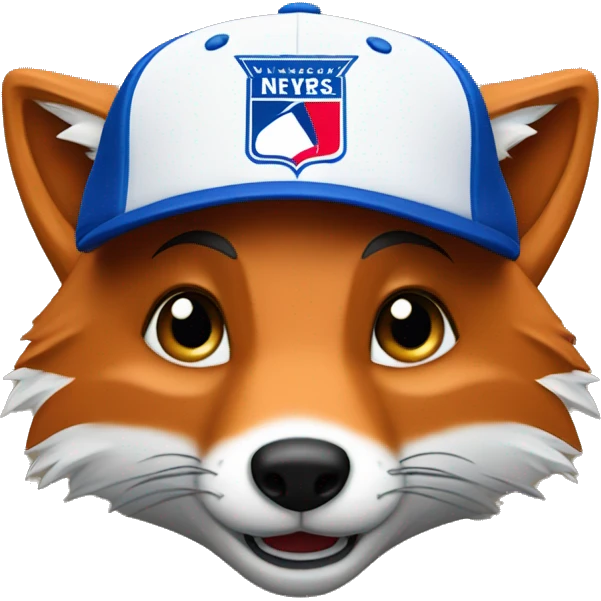 Fox wearing New York Rangers cap emoji