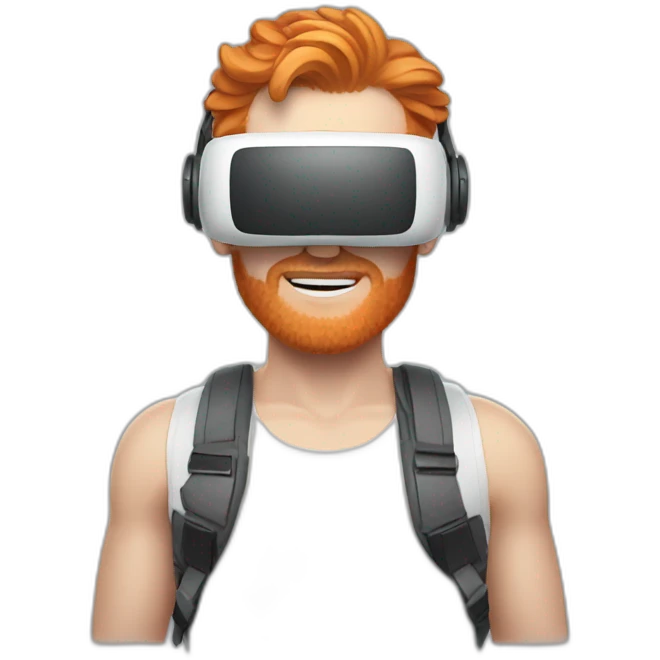 Ginger mean wearing VR headset emoji