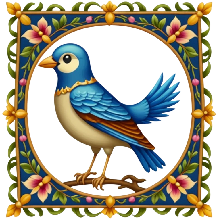 a bird like on medieval tapestries emoji