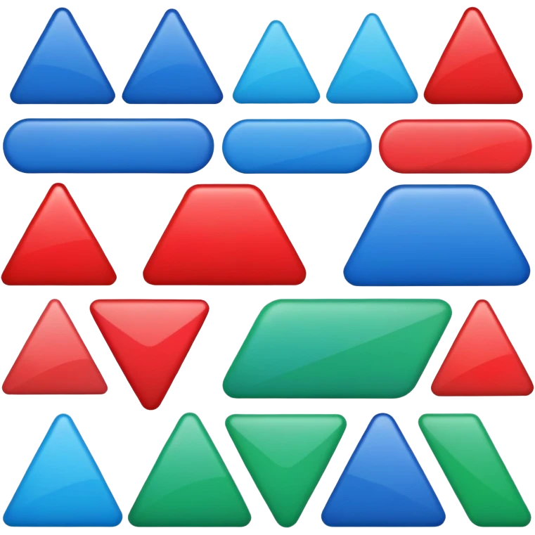 Red triangle , green rectangle , blue oval collage emoji