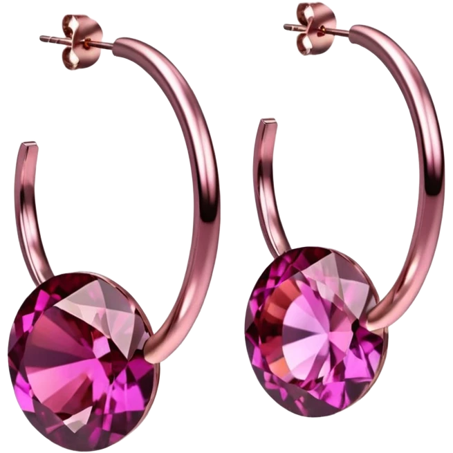  colorshifting burgundy to pink gemstone hoop earrings
 emoji
