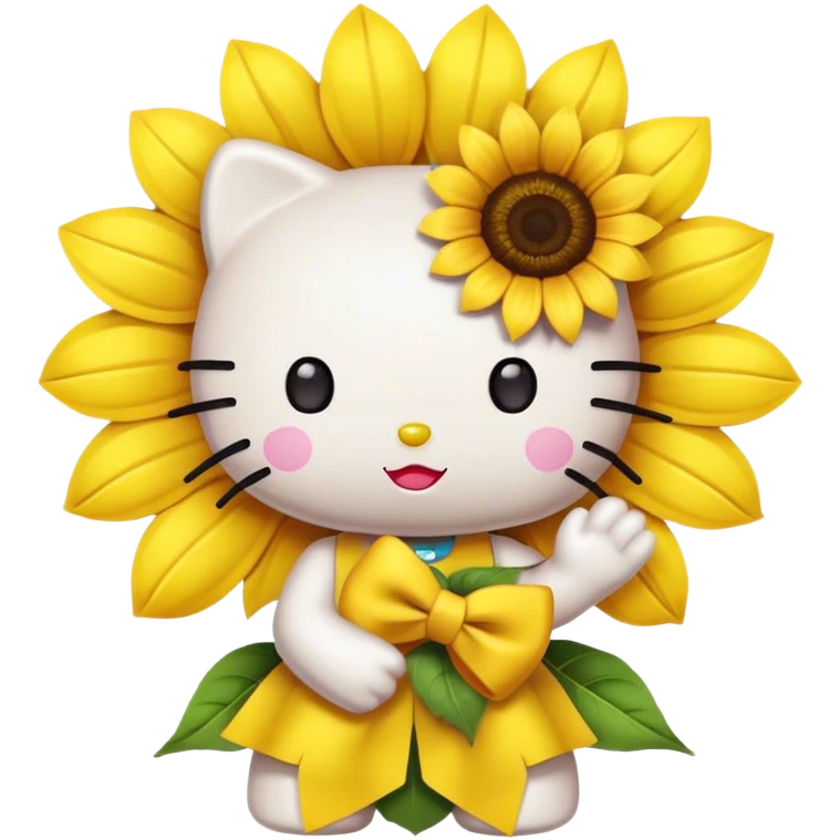 Hello kitty with a sunflower  emoji
