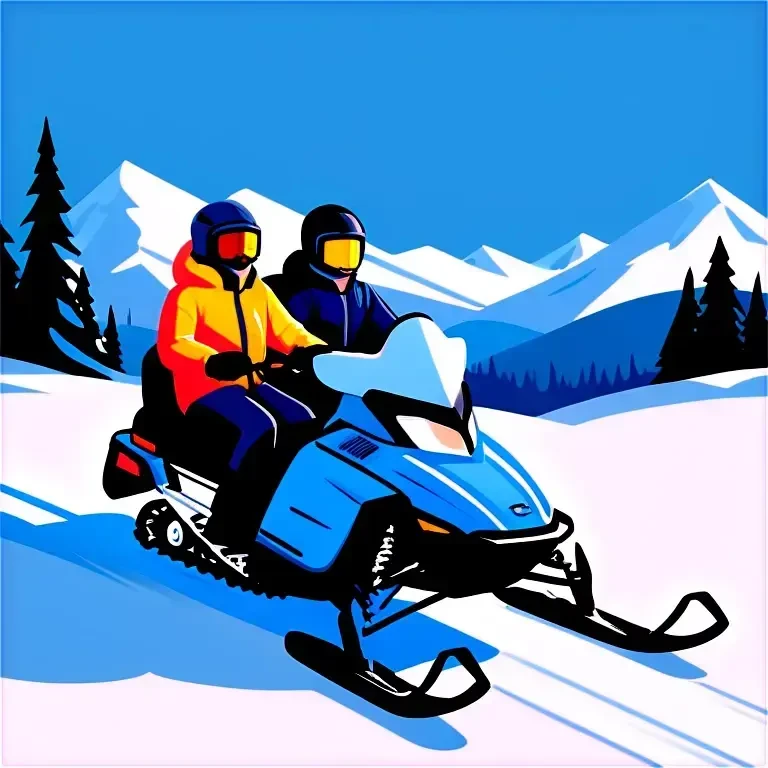 A group that drives Schneemobil in the winter emoji