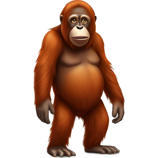 Orangutan staring and standing emoji