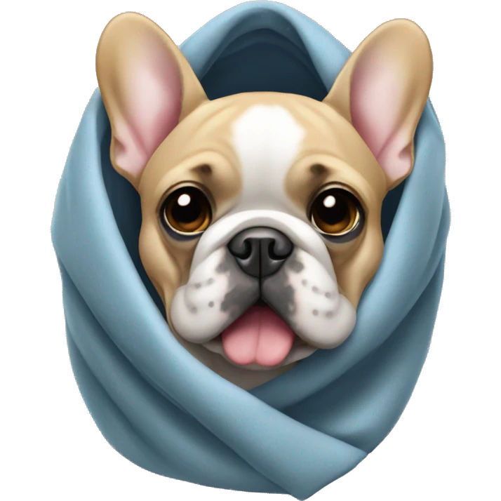 French bulldog covered with blanket emoji