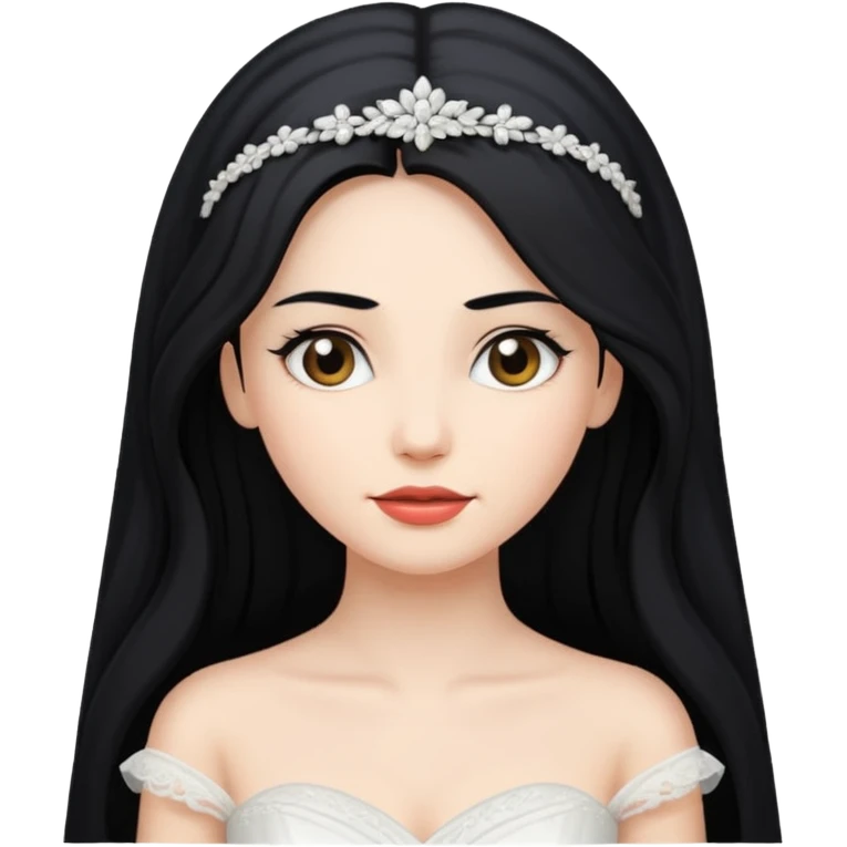 Our wedding day, bride has long black hair emoji
