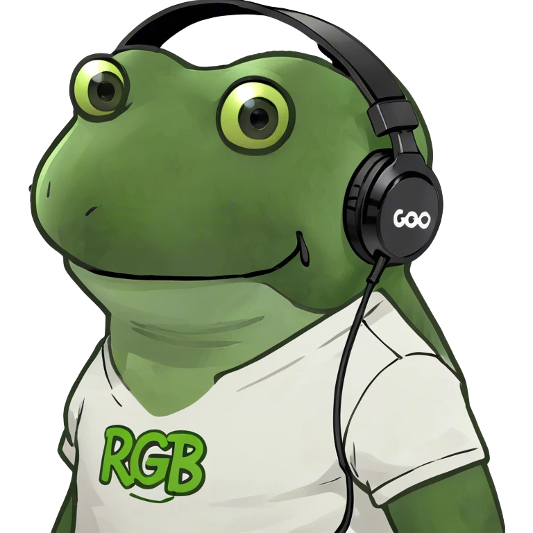 wearing an RGB gaming headset, wearing a shirt emoji