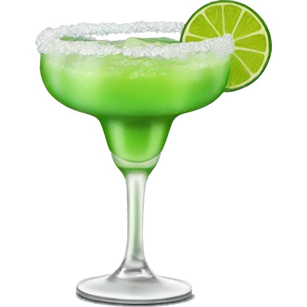 realistic lime margarita not in a stem glass with red tajin rim on the rocks emoji