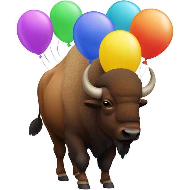 Bison with balloons emoji