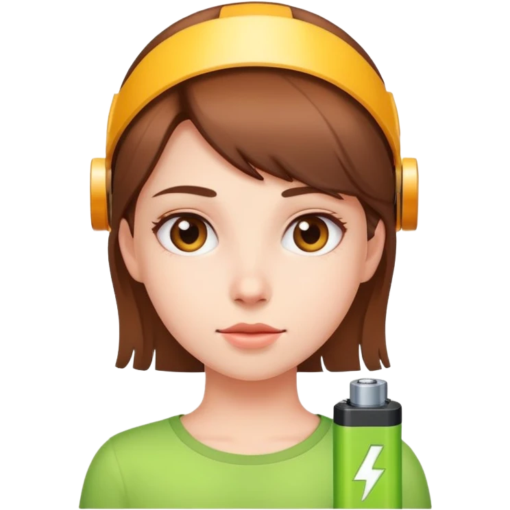 Girl wearing battery  emoji