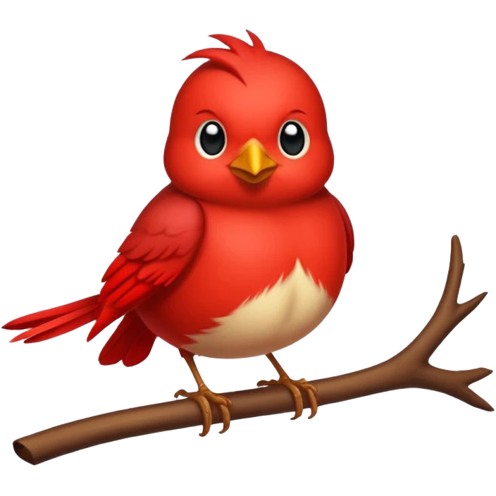 tiny red robin, one color emoji