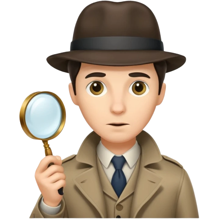 a detective film - sherloch, magnifying glass emoji