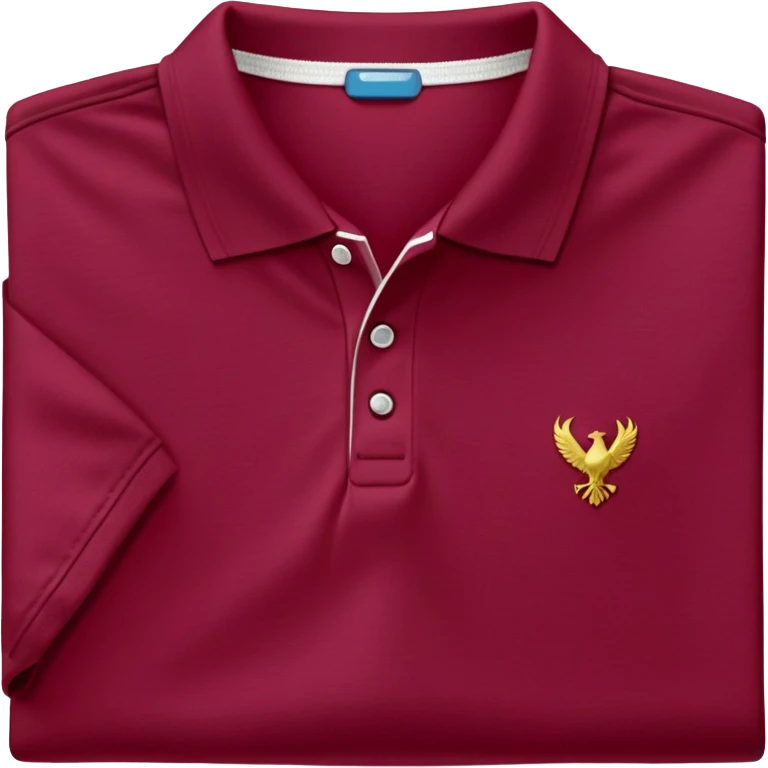 wine red cotton polo shirt with V-neck, no background, only the clothing item emoji