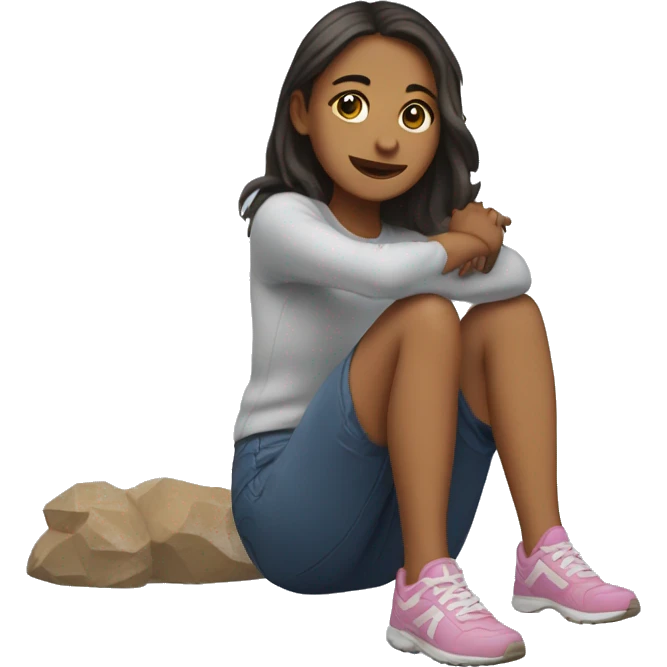 Girl in a 4 limbs on the ground emoji