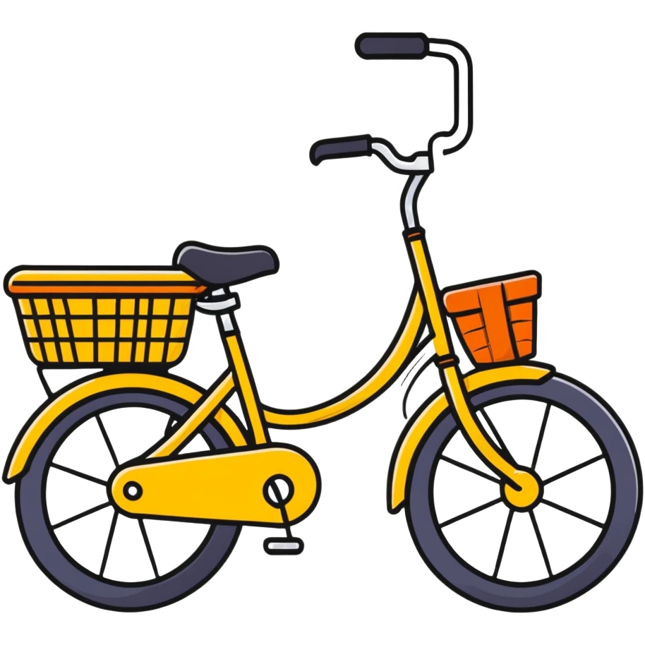 A colorful bicycle with basket emoji
