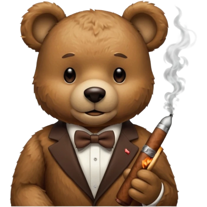 Teddy bear listening to Sinatra smoking cigar  emoji