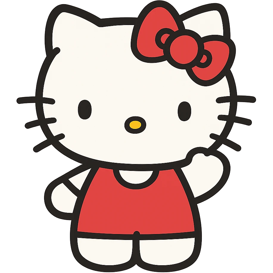 flat toon style Hello Kitty emoji