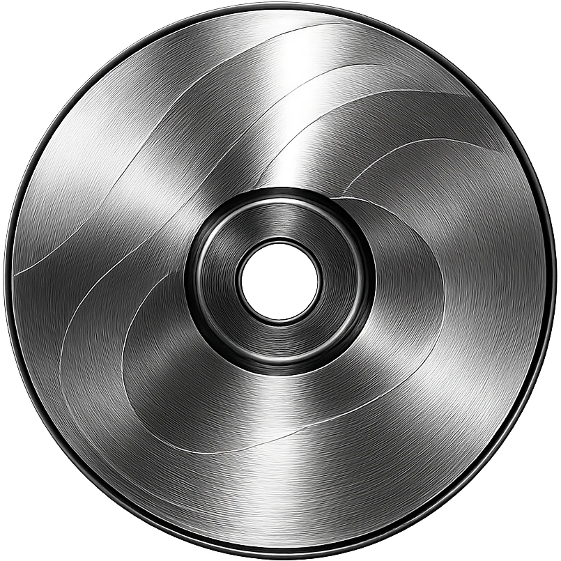 A minimalist CD disc with abstract pattern, glowing effect, yellow color emoji