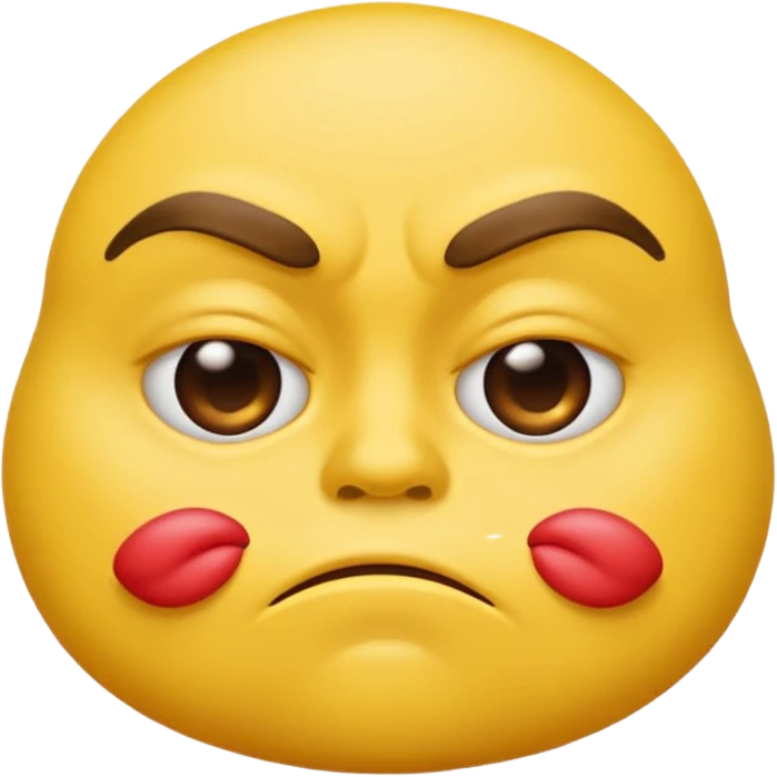 Make a grumpy kiss emoji emoji