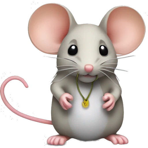 Small mouse toy with string attached emoji