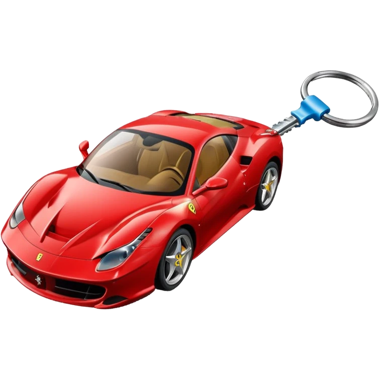 red Ferrari key with a white background emoji